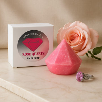 Rose Quartz Birthstone Gem Soap with Hidden Silver Ring - Skincare Lab