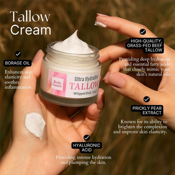 Ultra Hydrating Grass-Fed Tallow Whipped Body Cream - Skincare Lab